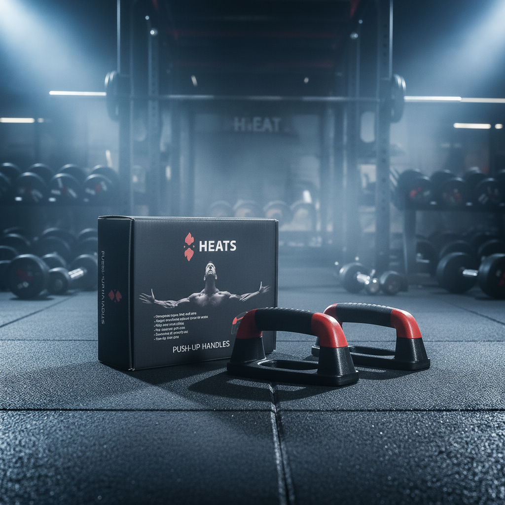 Heats Premium مقابض تمرين الضغط الاحترافية (Push-Up Bars) – مقابض دفع رياضية متينة ومريحة للجيم المنزلي لتدريب الجزء العلوي من الجسم، الصدر، والكتفين
