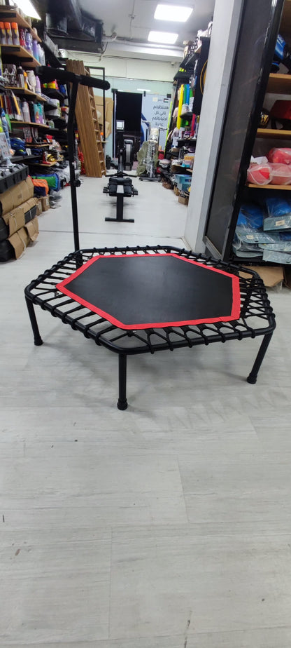 Athlete Home Hexagonal Pro Fitness Trampoline | Silent Bungee Rebounder with Adjustable Stability Bar | Low-Impact Cardio for Home Gym & HIIT Workouts