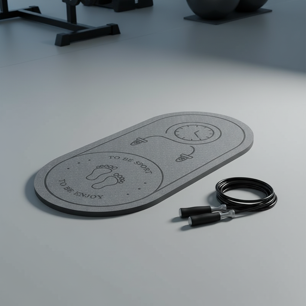 سجادة تمارين بيضاوية احترافية Athlete Home Premium Oval Mat – مات جيم منزلي ممتص للصدمات وعازل للصوت لحبل القفز واليوغا والكارديو