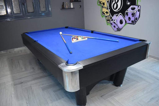 Athlete Home "Pro-Focus" Billiard Table - Modern 8-Foot Professional Pool Table with Premium Blue Felt for Home, Gym, and Entertainment Spaces