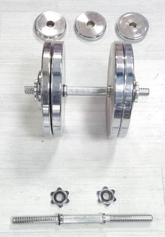 طقم دمبل كروم قابل للتعديل احترافي للجيم المنزلي – أوزان حديد تقيلة لبناء العضلات، شد الجسم وتمارين القوة الشاملة