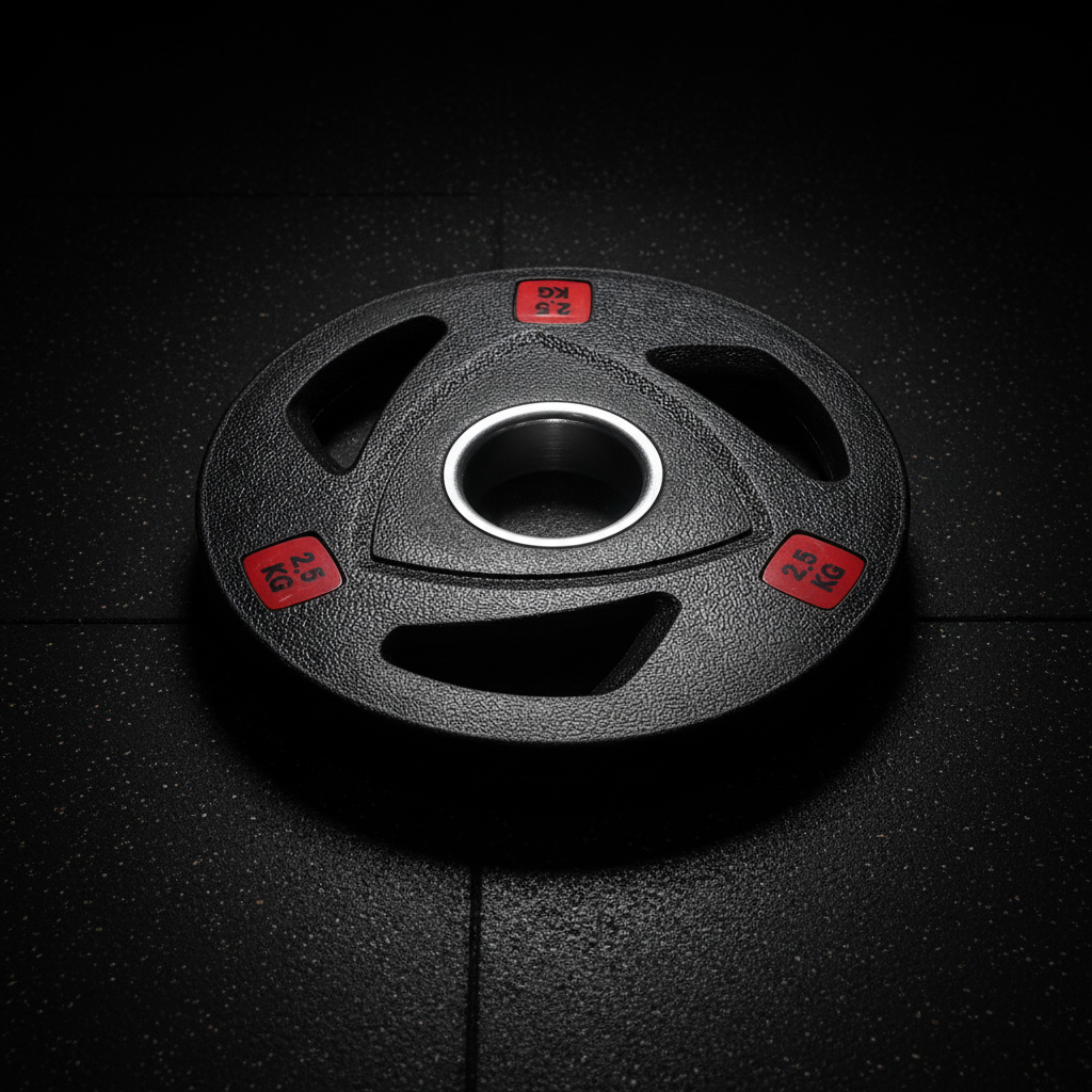 Athlete Home Premium 3-Grip Rubber Coated Weight Plate – Olympic Bumper Plate with Steel Insert for Strength Training, Home Gym & Body Sculpting Olympic Imported Plate