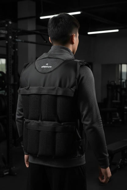 سترة أوزان قابلة للتعديل Athlete Home Adjustable Weight Vest – فيست أوزان احترافي لتمارين الكاليسثينكس، المقاومة، الجري، وزيادة اللياقة البدنية