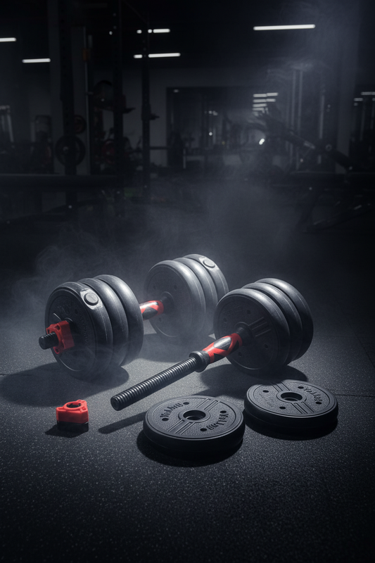 Athlete Home Premium  Adjustable Dumbbell Set with Rubber Weight Plates & Secure Spinlock Collars for Home Gym Strength Training, Muscle Building & Full Body Fitness Workouts