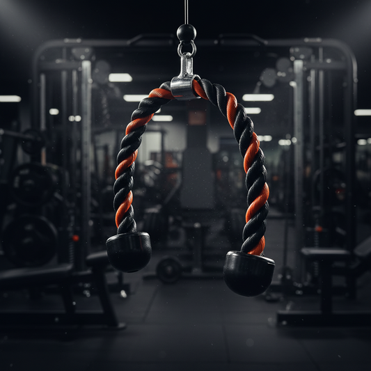 حبل ترابيس وبايسبس سميك احترافي من اتليت هوم – حبل سحب الكابل (Tricep Rope) شديد التحمل لتمارين الجيم والمنزل بأطراف مطاطية آمنة