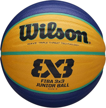 كرة سلة ويلسون FIBA 3x3 للناشئين مقاس 5 | تقنية Wave Triple Threat لقبضة فائقة | الكرة الرسمية لملاعب 3x3 الخارجية في مصر
