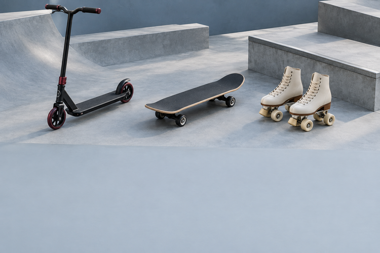Skate and Scooter banner with empty space at the bottom