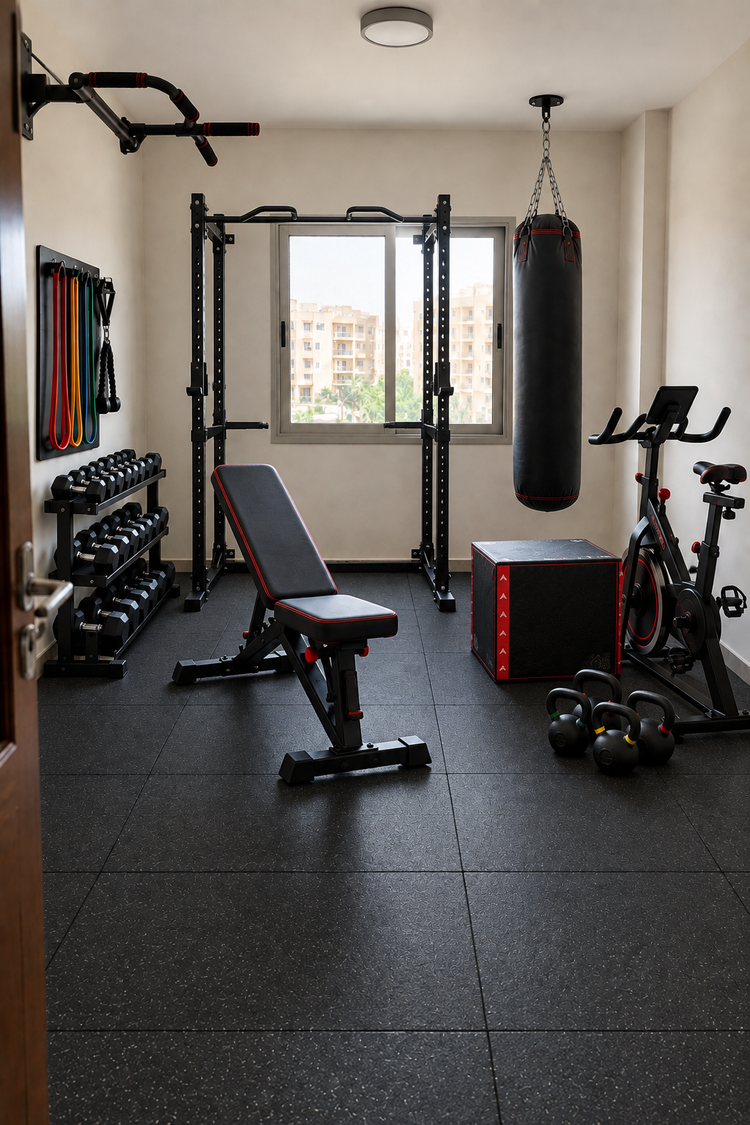 Updated home gym with Athlete Home catalog equipment